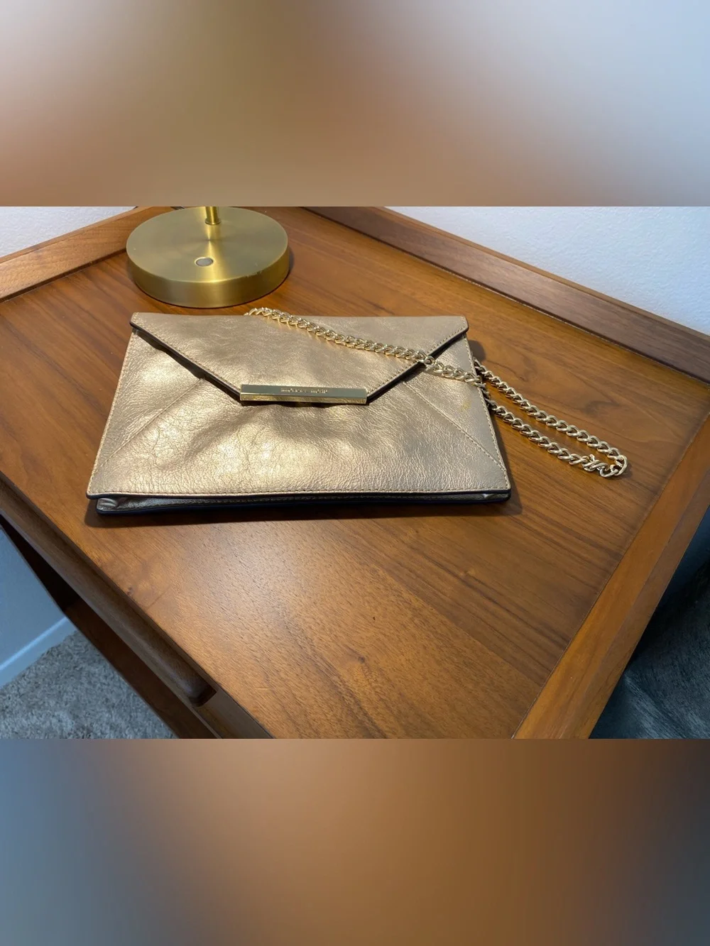 Michael Kors Metallic Gold Envelope Wristlet